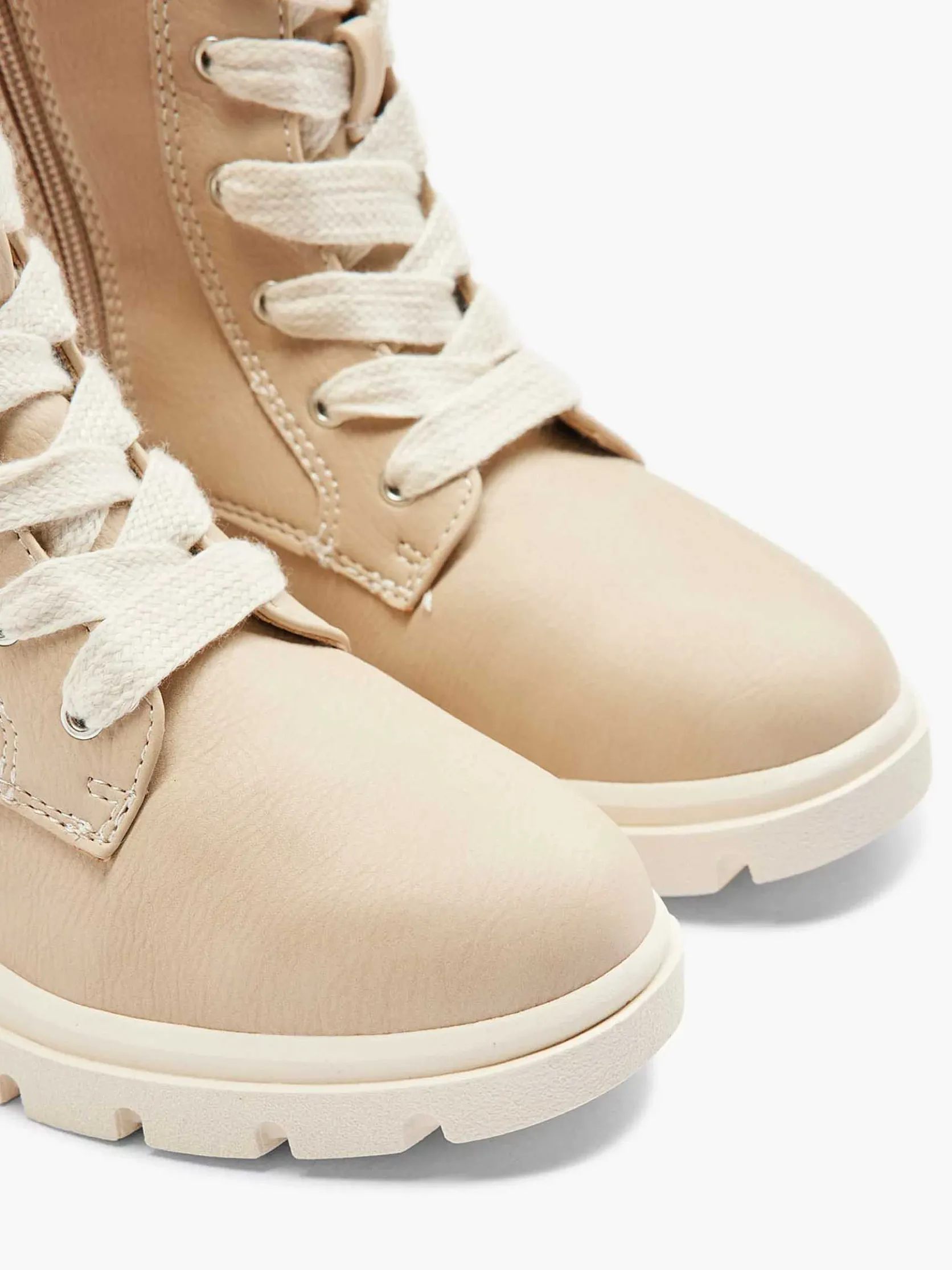 Beige Hoge Veterboot