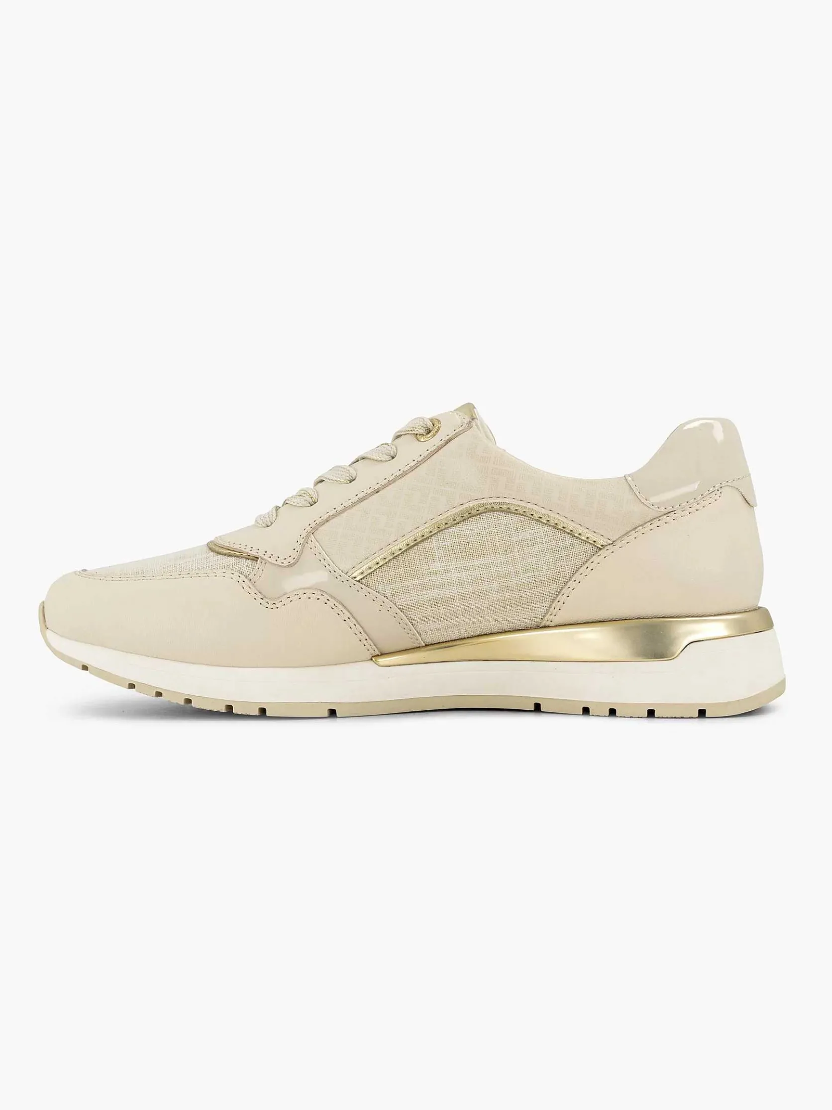 Beige Leren Comfort Sneaker