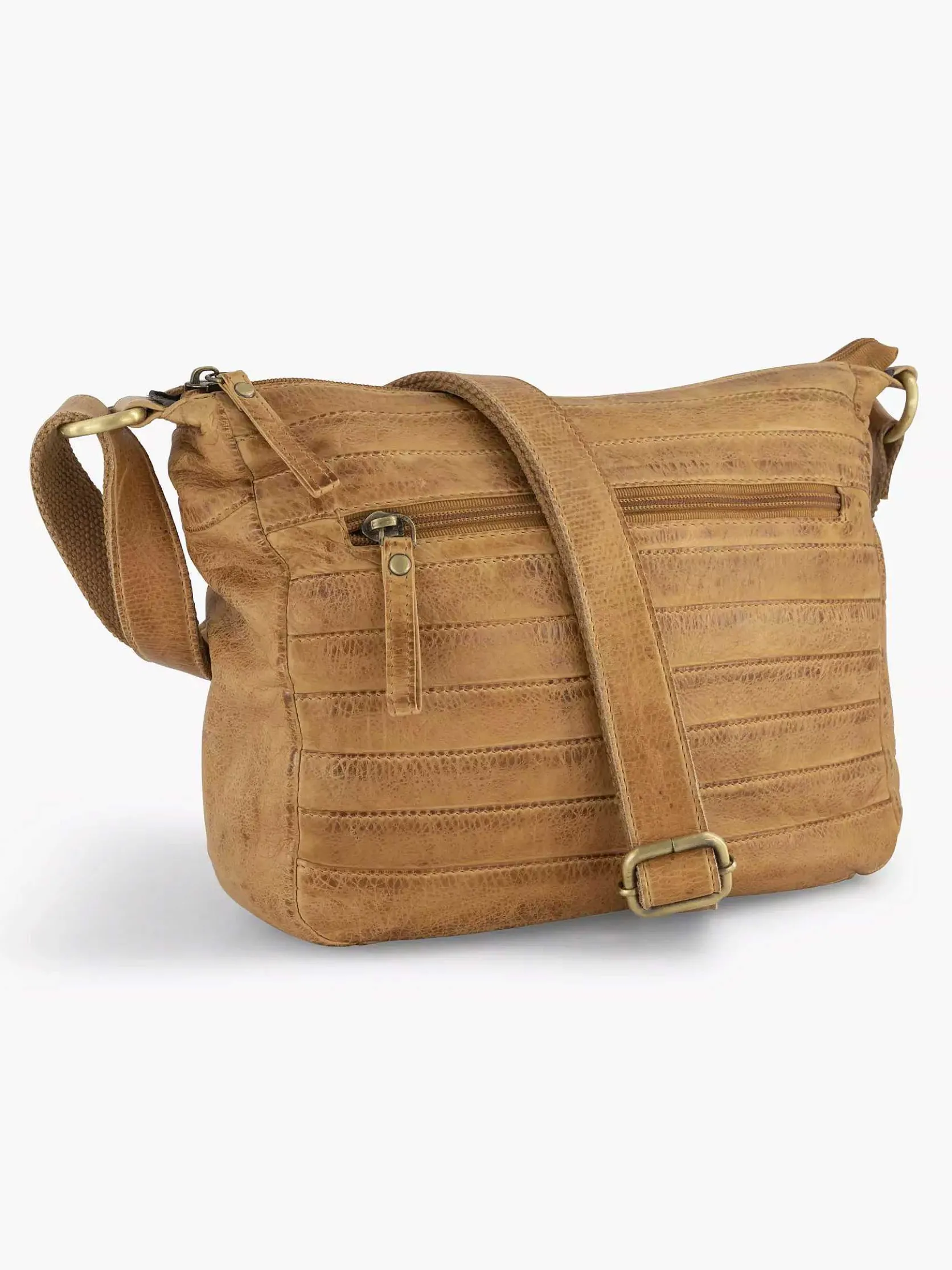 Cognac Leren Schoudertas