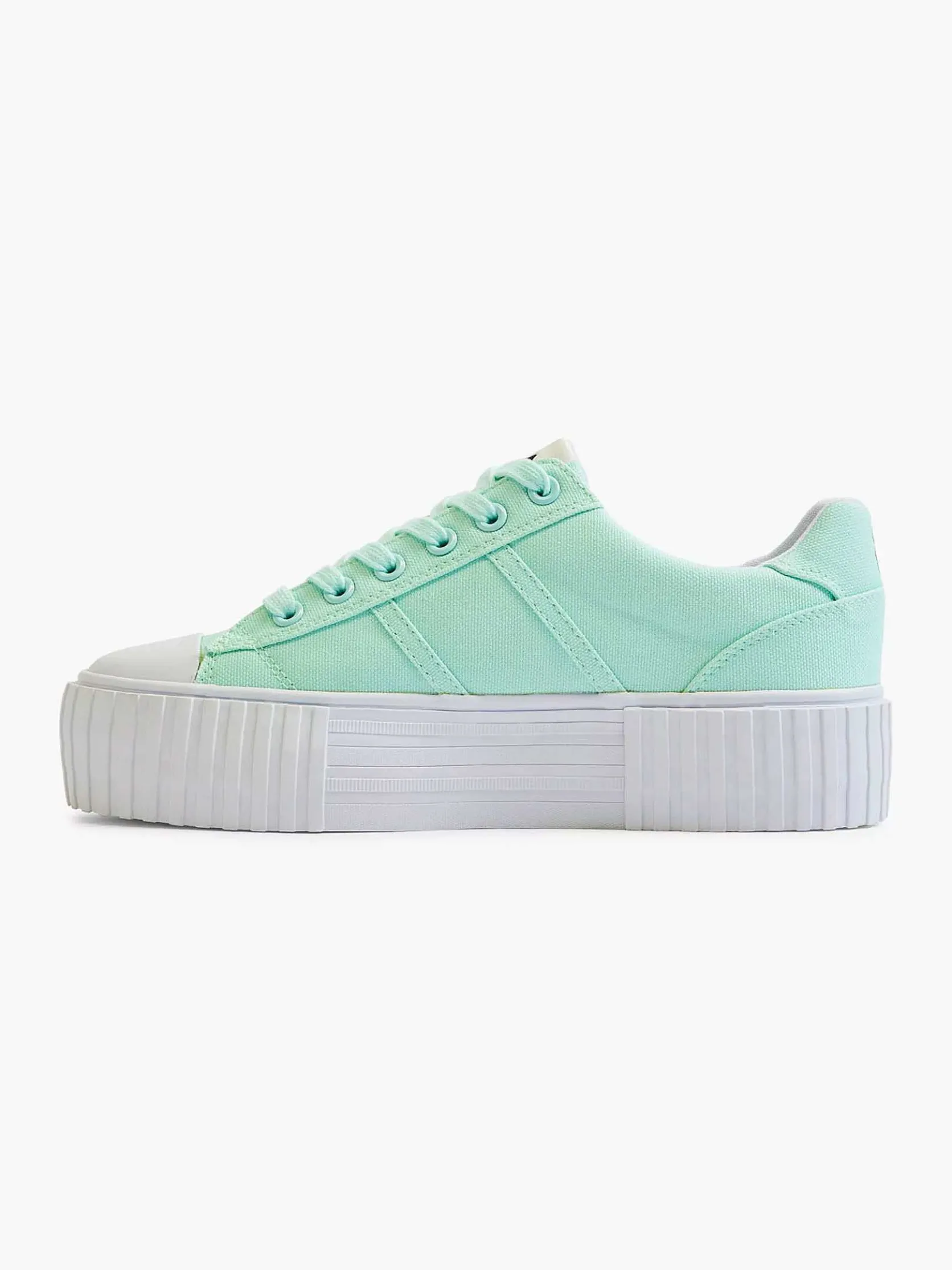 Mintkleurige Canvas Sneaker Platform