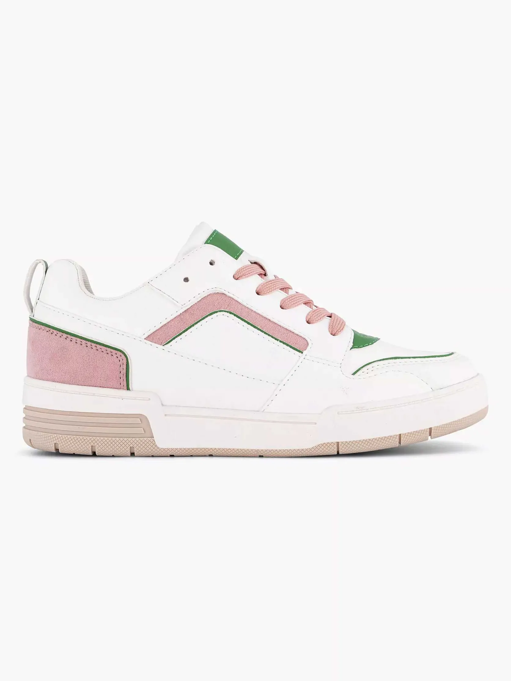Witte Retro Sneaker Roze