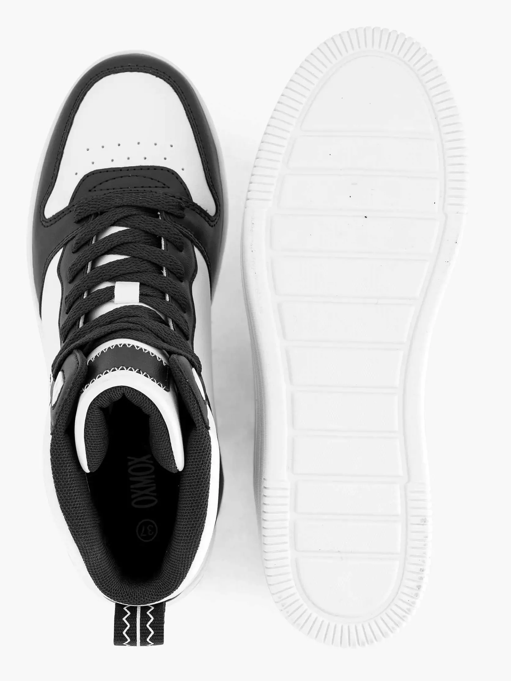 Zwart Witte Hoge Sneaker