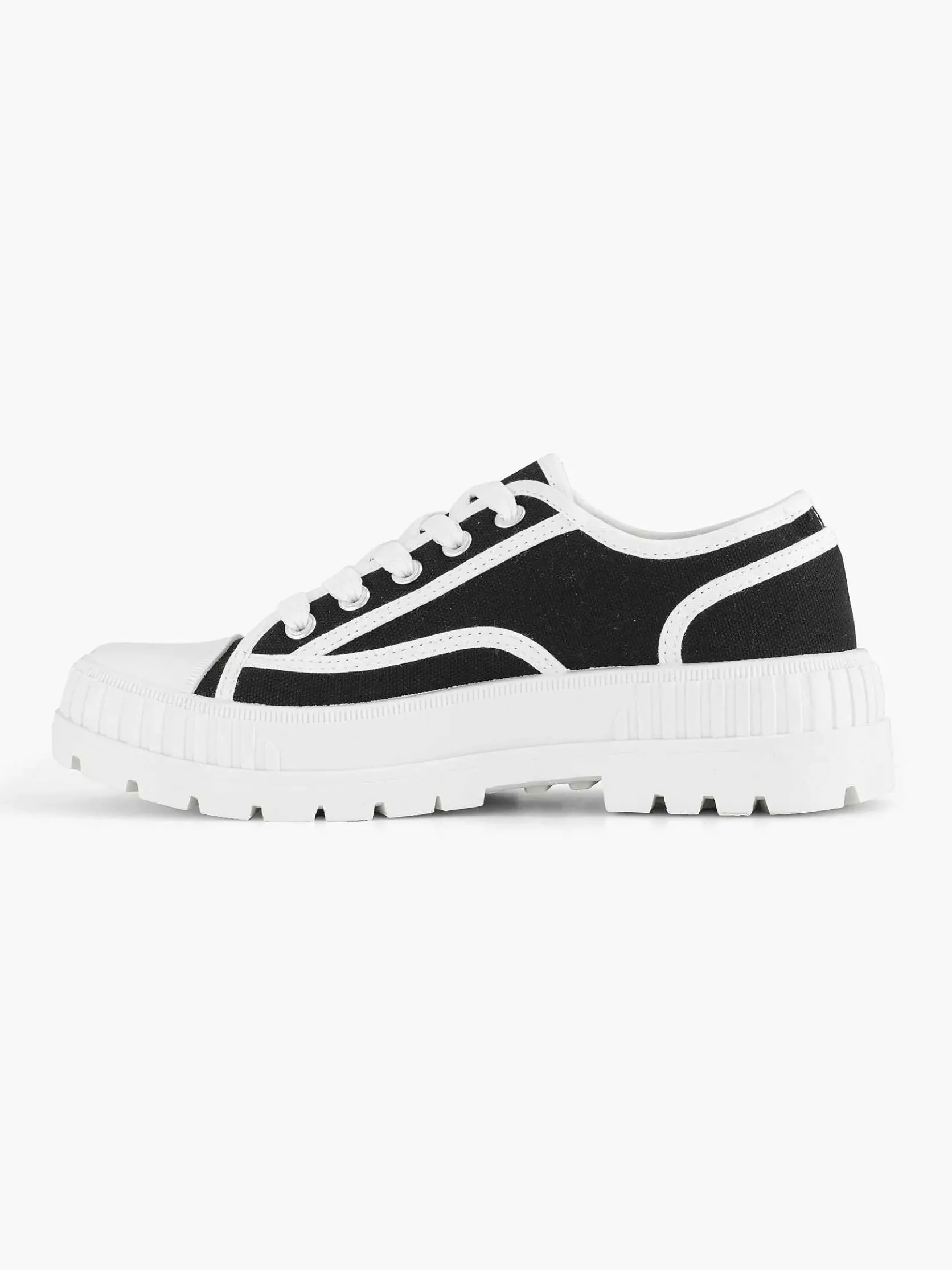 Zwarte Canvas Chunky Sneaker