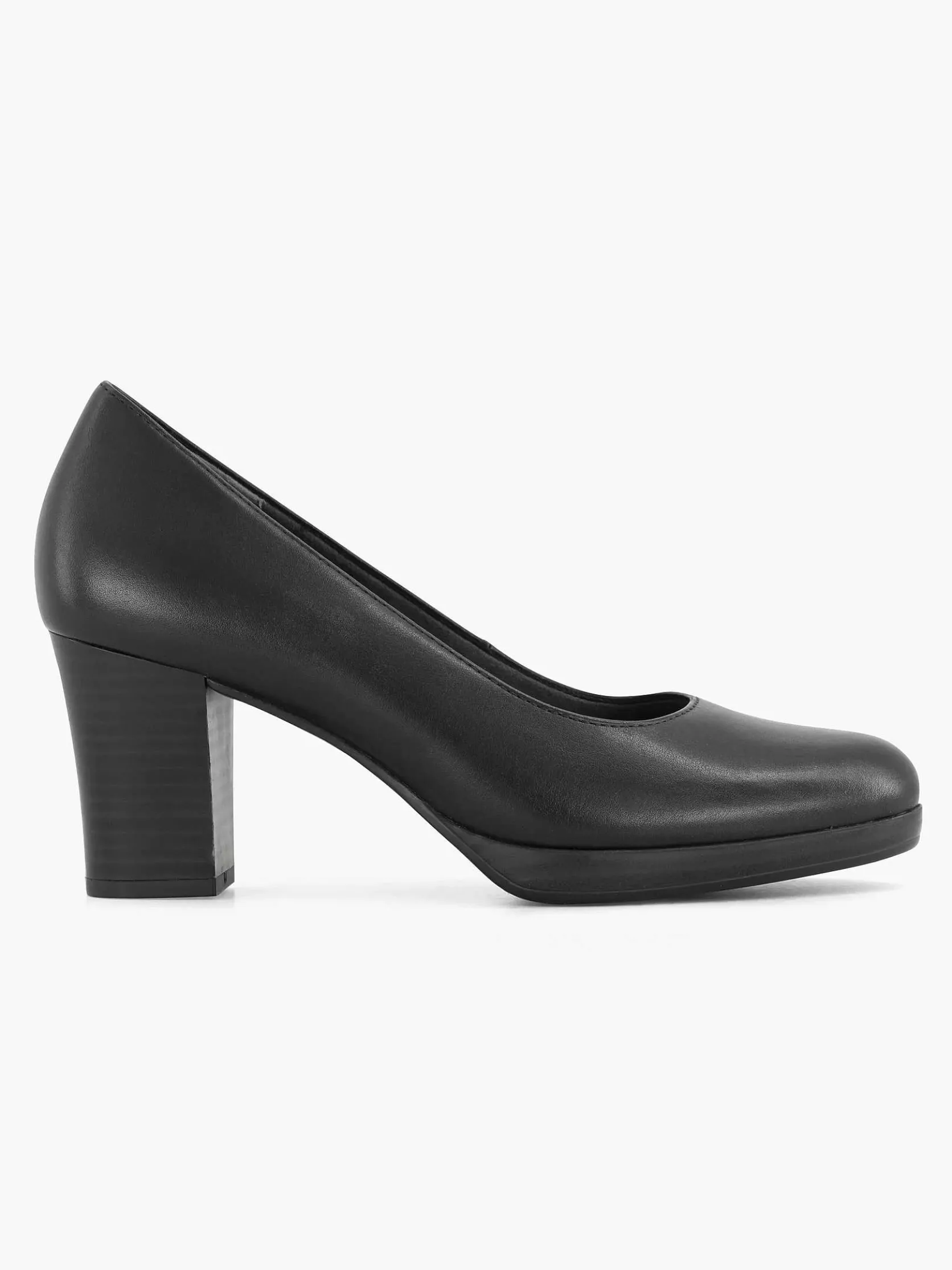 Zwarte Leren Comfort Pump