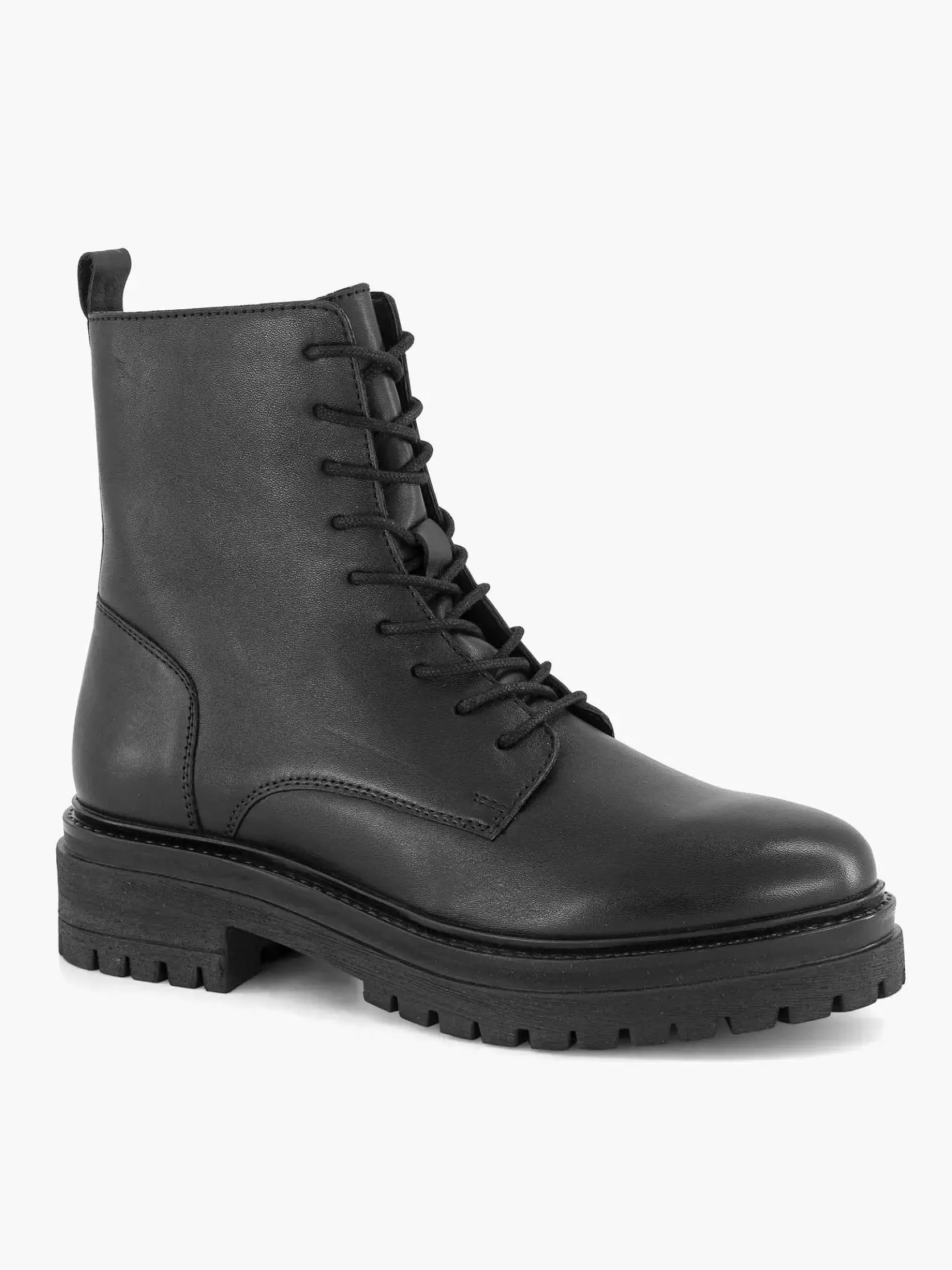 Zwarte Leren Veterboot