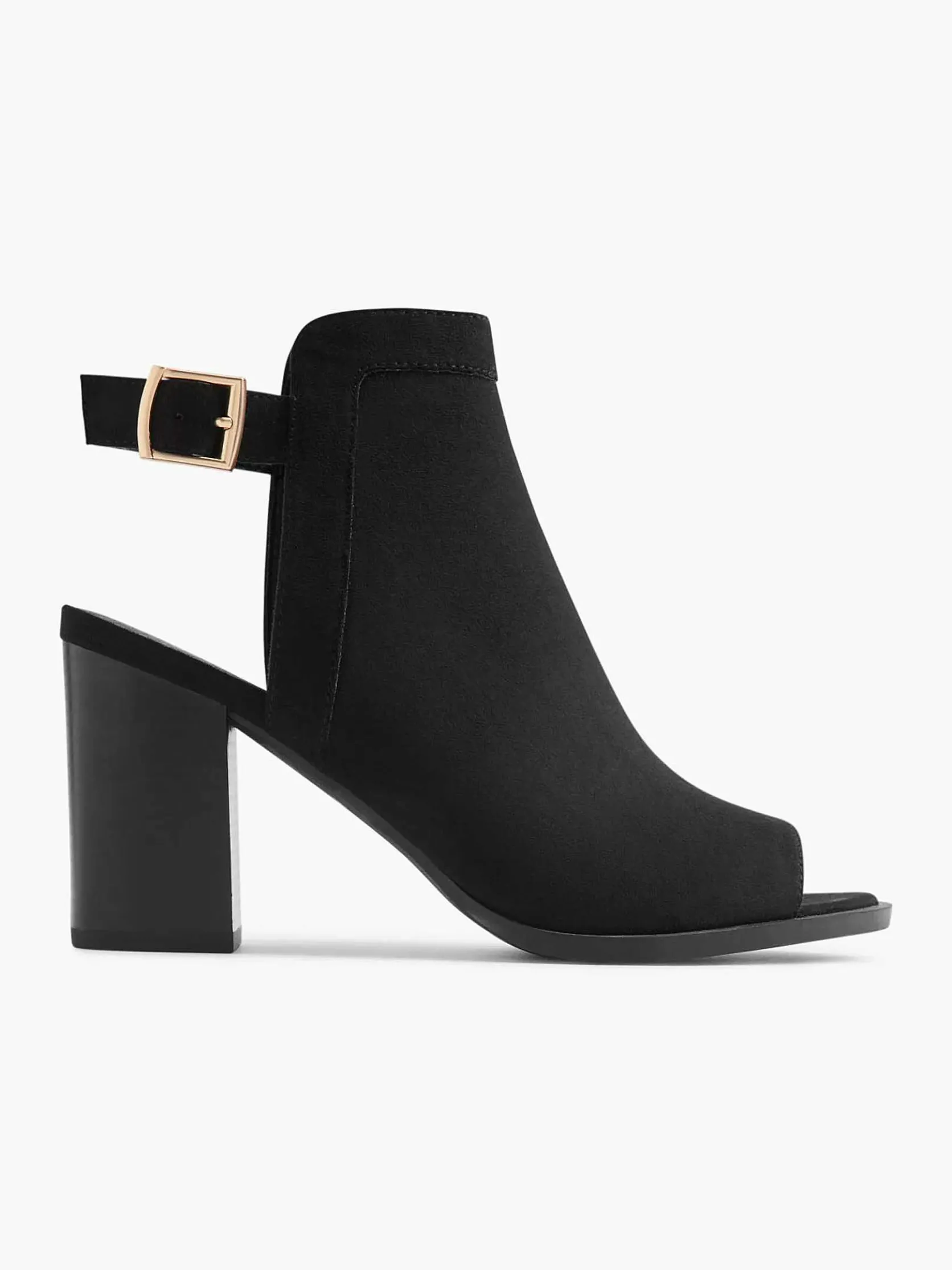 Zwarte Peep Toe Sandalette