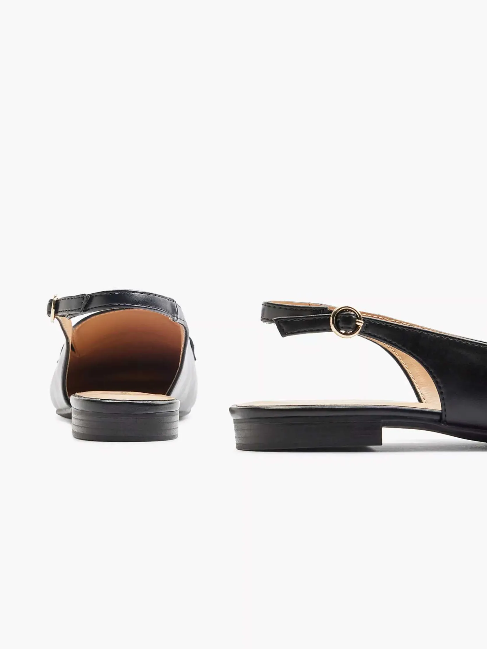 Zwarte Platte Slingback Sierketting