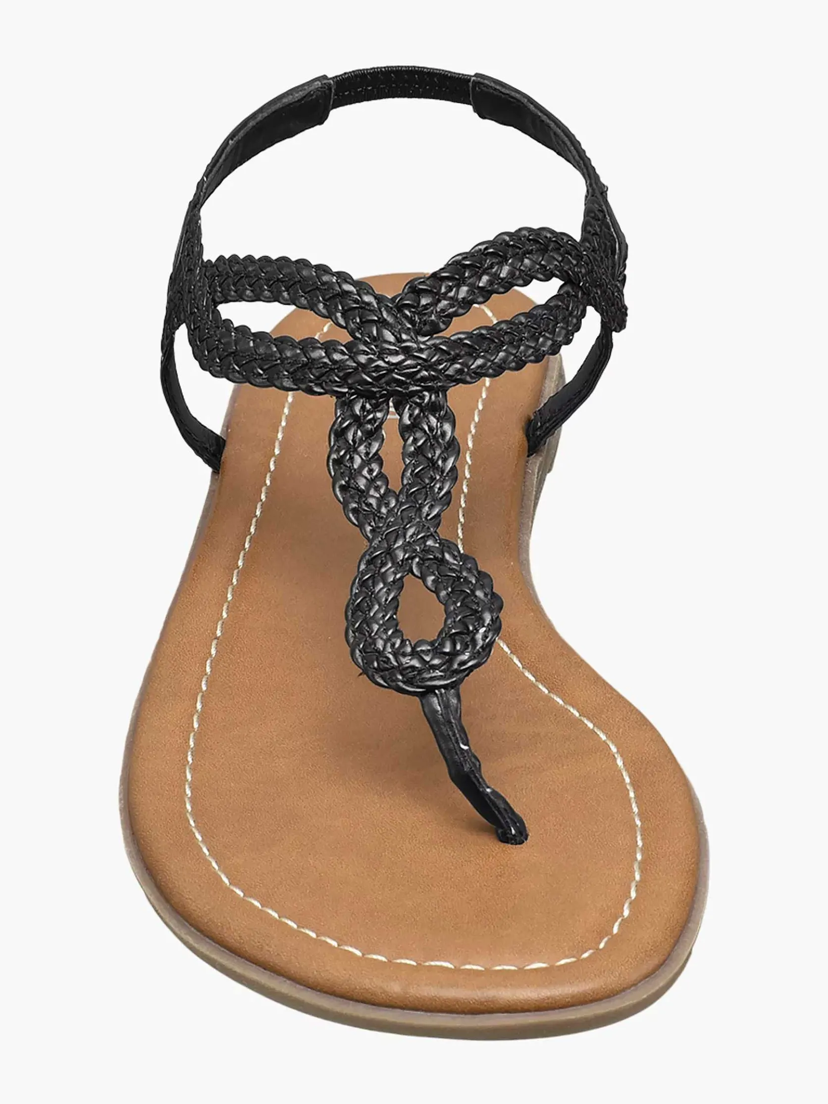 Zwarte Sandaal Geweven