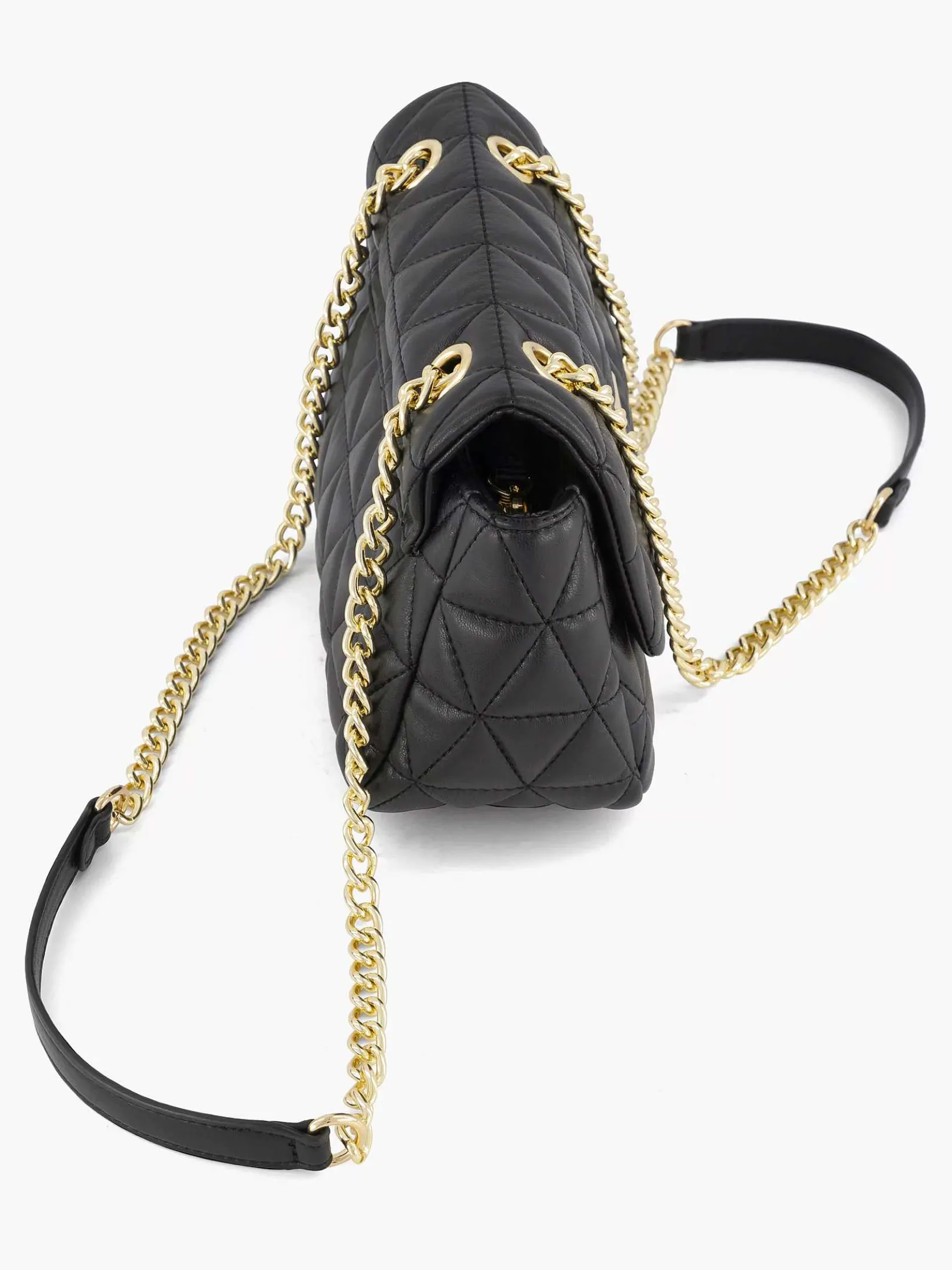 Zwarte Schoudertas Doorgestikt